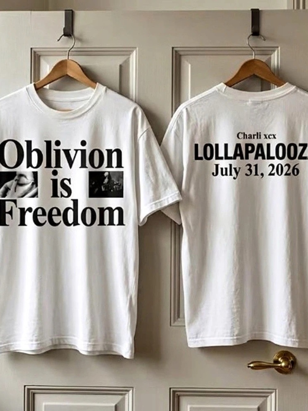 Charli XCX Oblivion Is Freedom Tracklist Tee White Graphic Tee